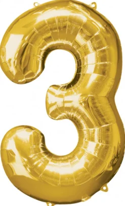 Numerofoliopallot>Anagram International Inc, 7700 Anagram Drive, MN 55344-7307, USA, http://www.anagramballoons.com/ Numerofolio 3 kullanvärinen 86 cm