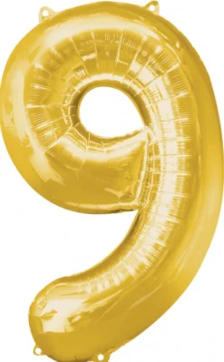 Numerofoliopallot>Anagram International Inc, 7700 Anagram Drive, MN 55344-7307, USA, http://www.anagramballoons.com/ Numerofolio 9 kullanvärinen 86 cm
