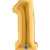 Numerofoliopallot|Erikoisilmapallot>Grabo Numerofolio 1 kullanvärinen puhallettava 35 cm