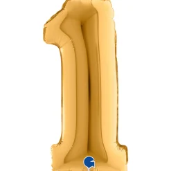 Numerofoliopallot|Erikoisilmapallot>Grabo Numerofolio 1 kullanvärinen puhallettava 35 cm
