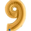Erikoisilmapallot>Grabo Numerofolio 9 kullanvärinen puhallettava 35 cm
