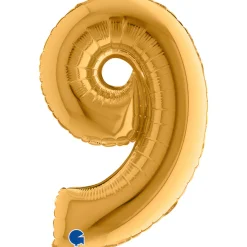 Erikoisilmapallot>Grabo Numerofolio 9 kullanvärinen puhallettava 35 cm