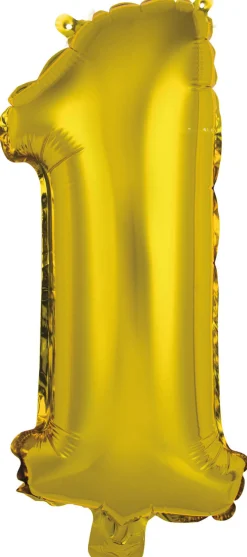 Erikoisilmapallot>Riethmüeller Numerofolio 1 kullanvärinen puhallettava 35 cm