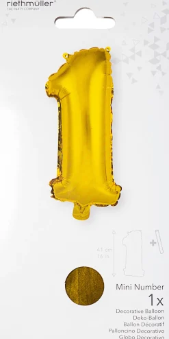 Erikoisilmapallot>Riethmüeller Numerofolio 1 kullanvärinen puhallettava 35 cm
