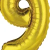 Erikoisilmapallot>Riethmüeller Numerofolio 9 kullanvärinen puhallettava 35 cm