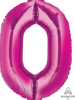 Numerofoliopallot>Anagram International Inc, 7700 Anagram Drive, MN 55344-7307, USA, http://www.anagramballoons.com/ Numerofolio 0 pinkki 86 cm