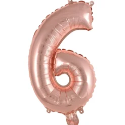 Erikoisilmapallot>Riethmüeller Numerofolio 6 ruusukullanvärinen puhallettava 35 cm