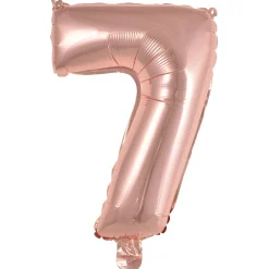 Erikoisilmapallot>Riethmüeller Numerofolio 7 ruusukullanvärinen puhallettava 35 cm