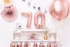 Numerofoliopallot|Erikoisilmapallot>PartyDeco sp. z o.o. sp. k., ul. Kolumba 1, 70-035 Szczecin, www.partydeco.com Numerofolio 7 ruusukullanvärinen ilmatäytteinen 35 cm