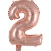 Erikoisilmapallot>Riethmüeller Numerofolio 2 ruusukullanvärinen puhallettava 35 cm