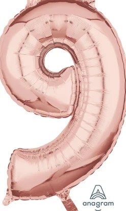 Numerofoliopallot>Anagram International Inc, 7700 Anagram Drive, MN 55344-7307, USA, http://www.anagramballoons.com/ Numerofolio 9 ruusukulta 66 cm