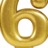 Syntymäpäivät|Syntymäpäivät>Juhlamaailma Numerokynttilä 6 kullanvärinen