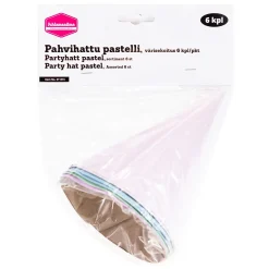 Torvet, Käärmepillit Ja Juhlasetit|Muut Juhlatarvikkeet>Ilmapallokeskus Balloon Center Oy Part of Toyrock Group, Tiilipojanlenkki 9, 01720 VANTAA, www.ilmapallokeskus.fi Pahvihattu pastelli, värisekoitus 6 kpl/pkt
