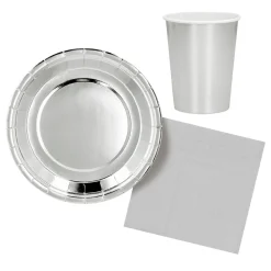 Värikattaus|Lasit Ja Mukit>Boland Party Partners, P. O. Box 518, AK ALPHEN A/D RIJN, https://boland.eu Pahvimuki hopeanvärinen 250 ml 6 kpl/pkt