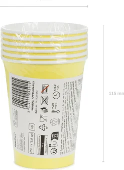 Pääsiäinen|Värikattaus>PartyDeco sp. z o.o. sp. k., ul. Kolumba 1, 70-035 Szczecin, www.partydeco.com Pahvimuki keltainen, 250 ml 6 kpl/pkt