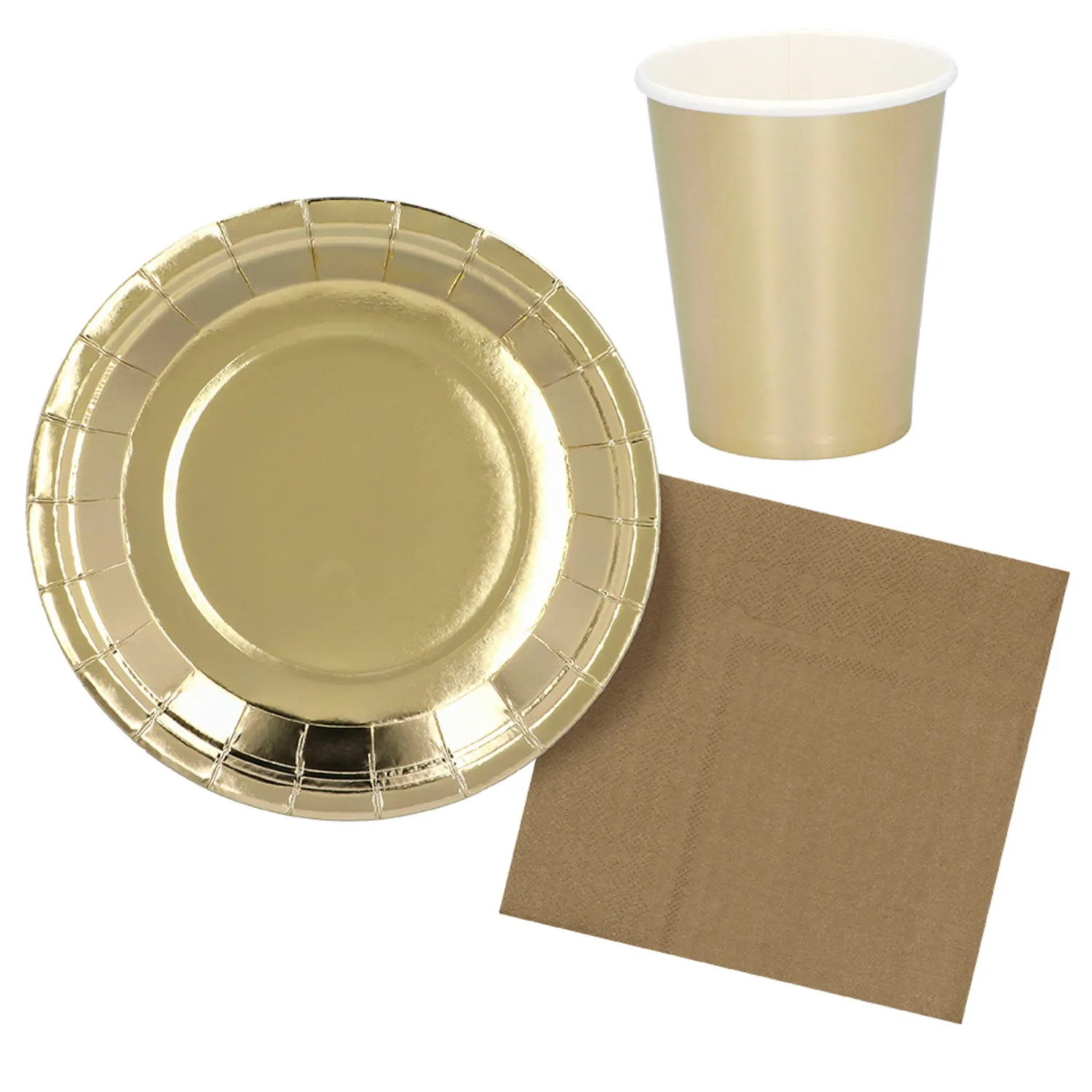 Värikattaus|Lasit Ja Mukit>Boland Party Partners, P. O. Box 518, AK ALPHEN A/D RIJN, https://boland.eu Pahvimuki kullanvärinen 250 ml 6 kpl/pkt