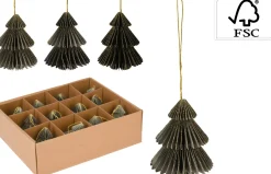 Joulu|Muut Ripustettavat Koristeet>Koopman International B.V., Distelweg 88, 1031 HH AMSTERDAM, www.koopmanint.com Paperikennokoriste kuusi 8 cm lajitelmatuote, 3 erilaista