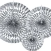 Muut Ripustettavat Koristeet>PartyDeco sp. z o.o. sp. k., ul. Kolumba 1, 70-035 Szczecin, www.partydeco.com Paperiviuhkakoriste hopeanvärinen 3 kpl/pkt