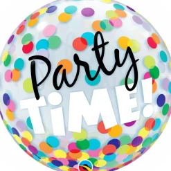 Erikoisfoliopallot> Party Time! läpikuultava kuplailmapallo