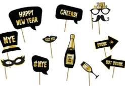 Uusi Vuosi|Photo Booth-Tarvikkeet>Folat B.V. Photo Booth Happy New Year 12 kpl/pkt
