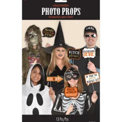 Halloween>IV Beck / Amscan Europe GmbH, Dettinger Str. 148, 73230 Kirchheim/Teck, Germany, www.amscan-europe.com Photo booth tarvikkeet Halloween, 13 osaa