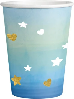 Vauvakutsut, Baby Shower|Vauvakutsut, Baby Shower>IV Beck / Amscan Europe GmbH, Dettinger Str. 148, 73230 Kirchheim/Teck, Germany, www.amscan-europe.com Pilvi pahvimuki vaaleansininen 250 ml 8 kpl/pkt