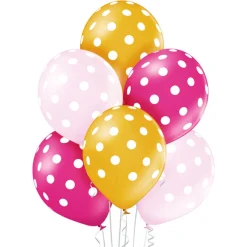Painetut Ja Kuvioidut Ilmapallot>Belbal sp.zo.o, ul.Skarszewska 1, 83 - 110 Tczew, www.belbal.com Polkadots ilmapallo 30 cm pinkin ja kullansävyt 6 kpl/pkt