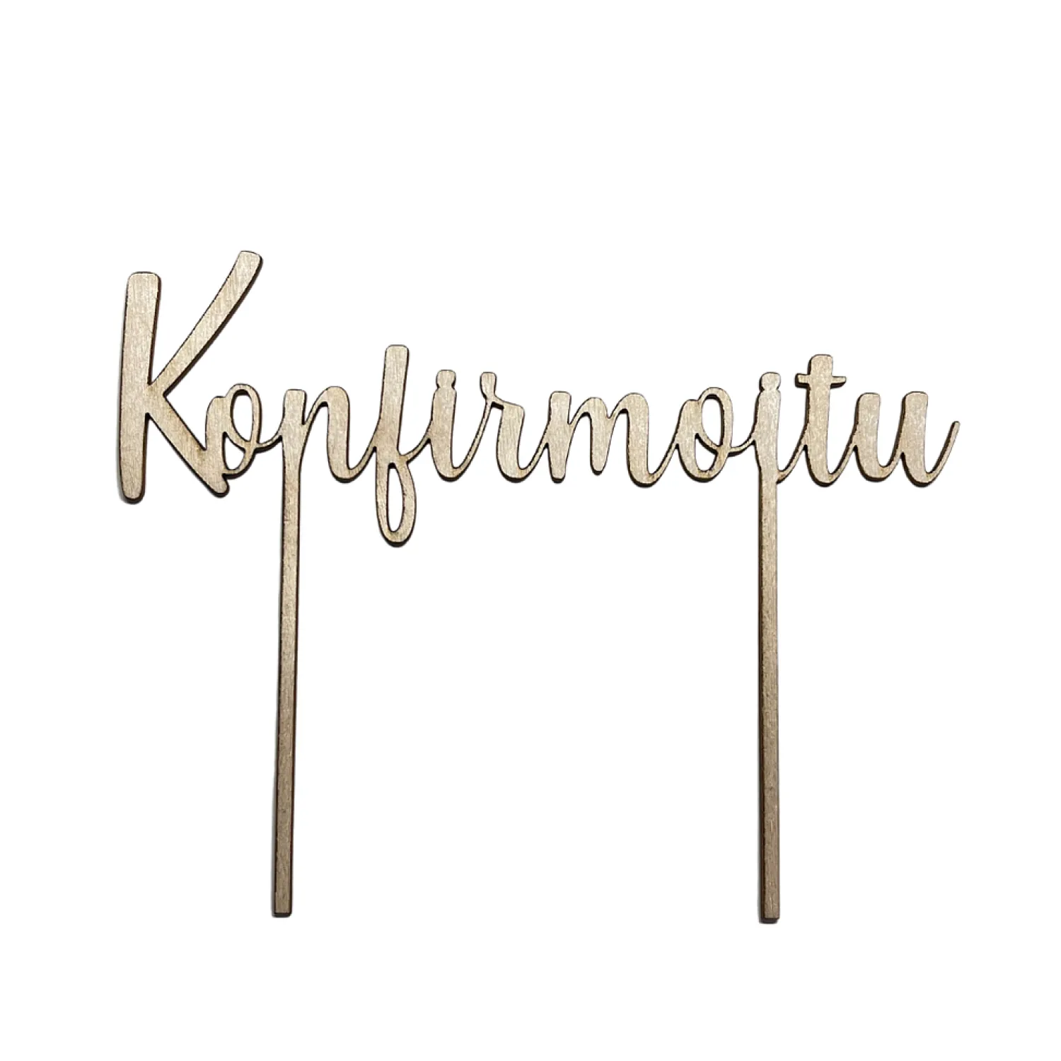 Rippijuhlat|Rippijuhlat>Confetti Oy, Moukarikuja 4 C 1, 4300 TUUSULA, www.confetti.fi Puinen kakunkoriste, Konfirmoitu II