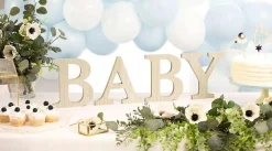 Muut Koristeet Ja Rekvisiitat>PartyDeco sp. z o.o. sp. k., ul. Kolumba 1, 70-035 Szczecin, www.partydeco.com Puiset kirjaimet BABY, 16,5 - 21,5 x 19,5 cm