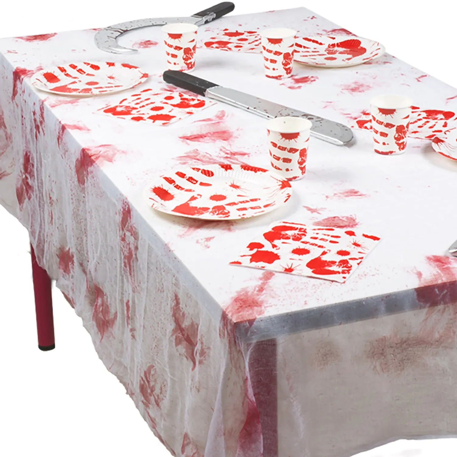Halloween|Kaita- Ja Pöytäliinat>Boland Party Partners, P. O. Box 518, AK ALPHEN A/D RIJN, https://boland.eu Pöytäliina verinen