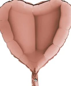 Yksiväriset Ilmapallot>Grabo Intl Srl, Via del Lavoro 33, 47853 CORIANO, ITALY, www.graboballoons.com Ruusukulta sydän foliopallo