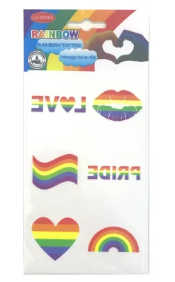 Pride|Kasvotimantit Ja Siirtotatuoinnit>Goodmark Europe NV, Industrielaan 15, 8520 Kuurne, www.goodmarkgroup.com Sateenkaari siirtotatuointi 1 arkki