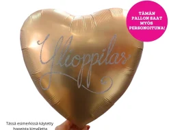 Personoidut Folioilmapallot Kimallekirjoituksella|Yksiväriset Ilmapallot>Grabo Intl Srl, Via del Lavoro 33, 47853 CORIANO, ITALY, www.graboballoons.com Satiinikulta sydän foliopallo