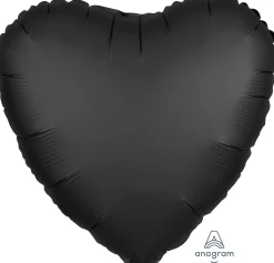 Pienet Foliopallot|Yksiväriset Foliopallot>Anagram International Inc, 7700 Anagram Drive, MN 55344-7307, USA, http://www.anagramballoons.com/ Satiinimusta sydän tavallinen foliopallo