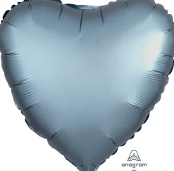 Pienet Foliopallot|Yksiväriset Foliopallot>Anagram International Inc, 7700 Anagram Drive, MN 55344-7307, USA, http://www.anagramballoons.com/ Satiinisiniharmaa sydän foliopallo