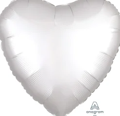 Yksiväriset Ilmapallot|Äitienpäivä>Anagram International Inc, 7700 Anagram Drive, MN 55344-7307, USA, http://www.anagramballoons.com/ Satiinivalkoinen sydän tavallinen foliopallo
