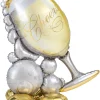 Häät|Häät>Anagram International Inc, 7700 Anagram Drive, MN 55344-7307, USA, http://www.anagramballoons.com/ Shampanjalasi ilmatäytteinen erikoisfoliopallo 129 cm