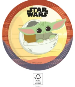 Lautaset|Star Wars>Procos S.A., 56th KLM Paleas Ethnikis, 320-11 Inofita Greece, www.procos.gr Star Wars Mandalorian suuri pahvilautanen 8 kpl/pkt