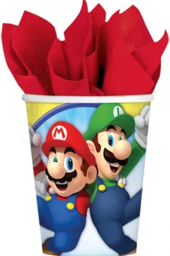 Super Mario>IV Beck / Amscan Europe GmbH, Dettinger Str. 148, 73230 Kirchheim/Teck, Germany, www.amscan-europe.com Super Mario pahvimuki 8 kpl/pkt