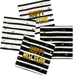 Lautasliinat|Uusi Vuosi>Folat B.V. Suuri lautasliina 33 x 33 cm Happy New Year 20 kpl/pkt