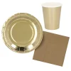 Lautaset|Värikattaus>Boland Party Partners, P. O. Box 518, AK ALPHEN A/D RIJN, https://boland.eu Suuri pahvilautanen kullanvärinen 23 cm 6 kpl/pkt