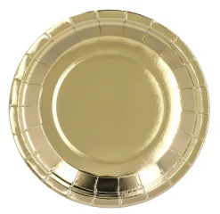 Lautaset|Värikattaus>Boland Party Partners, P. O. Box 518, AK ALPHEN A/D RIJN, https://boland.eu Suuri pahvilautanen kullanvärinen 23 cm 6 kpl/pkt