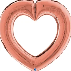 Muotofoliopallot>Grabo Intl Srl, Via del Lavoro 33, 47853 CORIANO, ITALY, www.graboballoons.com Sydän ruusukulta muotofolio linkitettävä