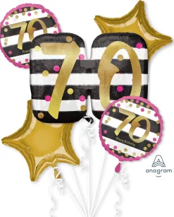 Diy-Ilmapalloasetelmat>Anagram International Inc, 7700 Anagram Drive, MN 55344-7307, USA, http://www.anagramballoons.com/ Syntymäpäivät 70 foliopalloasetelmapakkaus