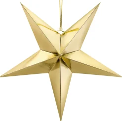 Joulu|Muut Ripustettavat Koristeet>PartyDeco sp. z o.o. sp. k., ul. Kolumba 1, 70-035 Szczecin, www.partydeco.com Tähtikoriste pahvia 70 cm kullanvärinen 1 kpl/pkt