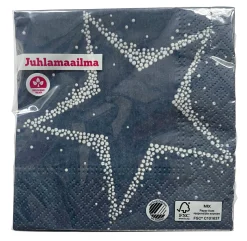 Joulu|Lautasliinat>Ilmapallokeskus Balloon Center Oy Part of Toyrock Group, Tiilipojanlenkki 9, 01720 VANTAA, www.ilmapallokeskus.fi Tähti lautasliina sininen 25 x 25 cm 20 kpl/pkt