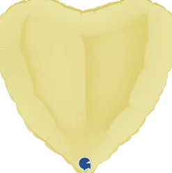 Pienet Foliopallot|Yksiväriset Foliopallot>Grabo Intl Srl, Via del Lavoro 33, 47853 CORIANO, ITALY, www.graboballoons.com Vaaleankeltainen sydän foliopallo