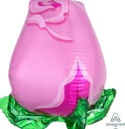 Erikoisfoliopallot>Anagram International Inc, 7700 Anagram Drive, MN 55344-7307, USA, http://www.anagramballoons.com/ Vaaleanpunainen ruusunnuppu erikoismuotofolio