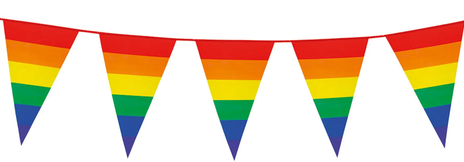 Muut Ripustettavat Koristeet|Viiri- Ja Kirjainnauhat>Boland Party Partners, P. O. Box 518, AK ALPHEN A/D RIJN, https://boland.eu Viirinauha sateenkaari 8 m